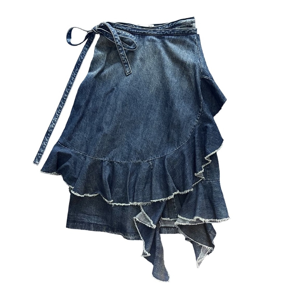 JW ANDERSON Denim Ruffle Midi Skirt - Picture 4 of 6